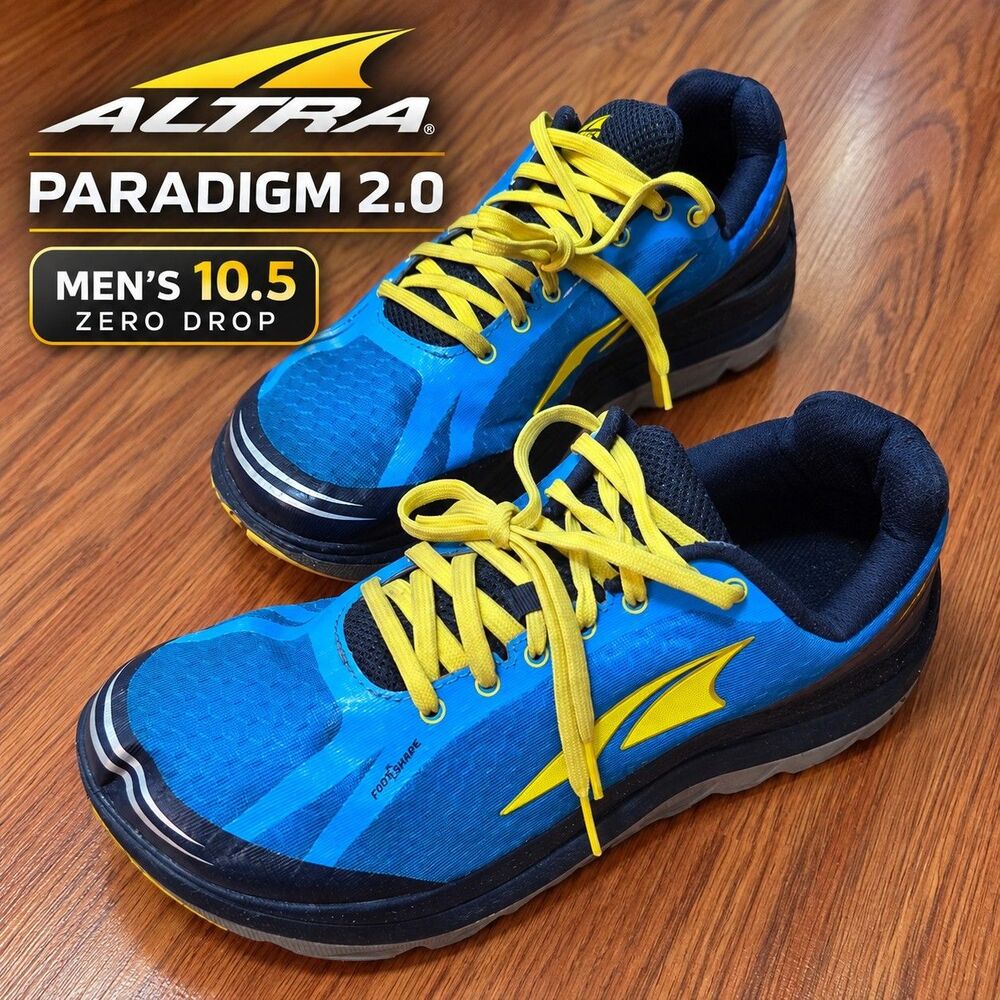 Altra Paradigm 2.0 Men's 10.5 Blue Yellow Zero Drop Running Shoes